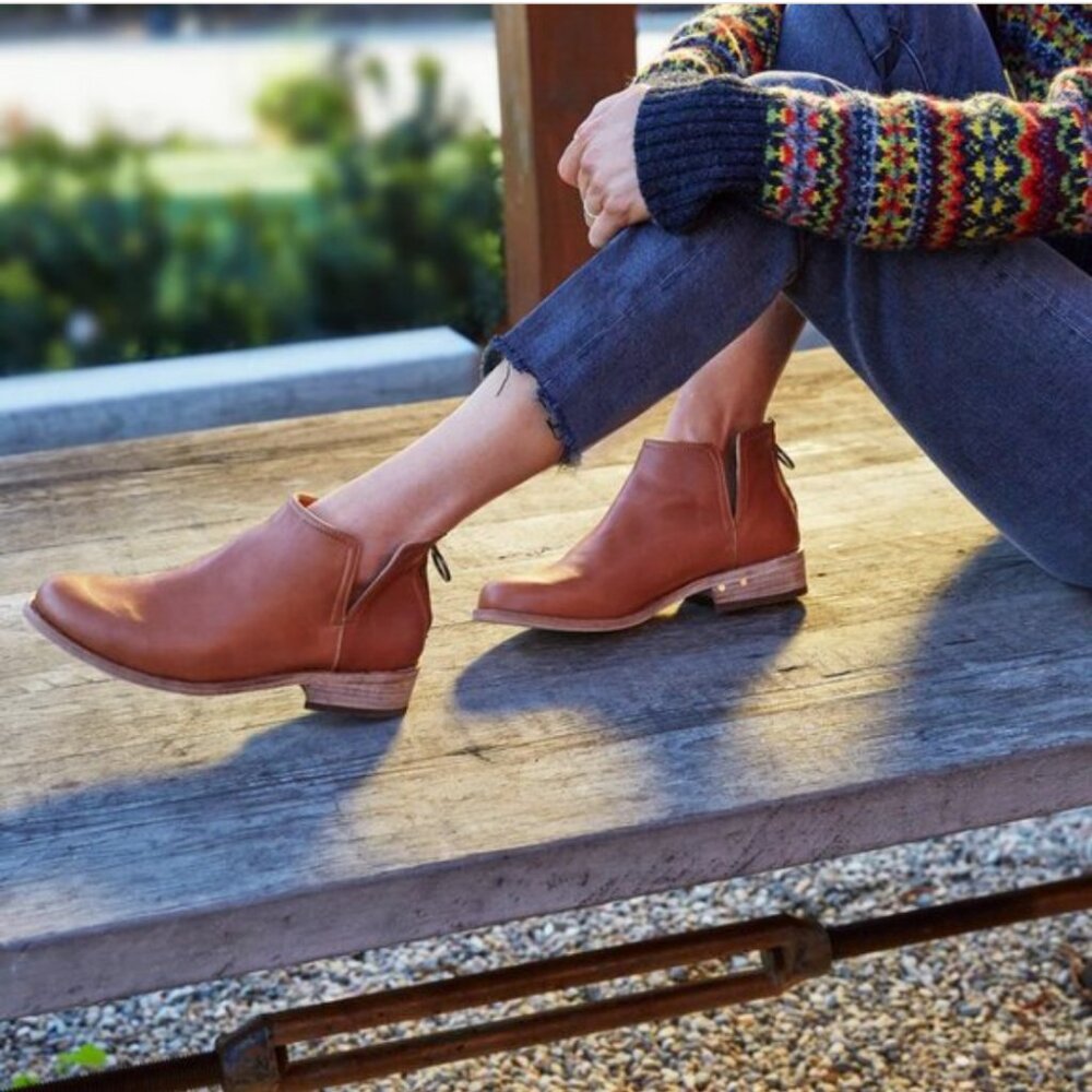 Beek Falcon Leather Cognac Zip up Ankle Boots